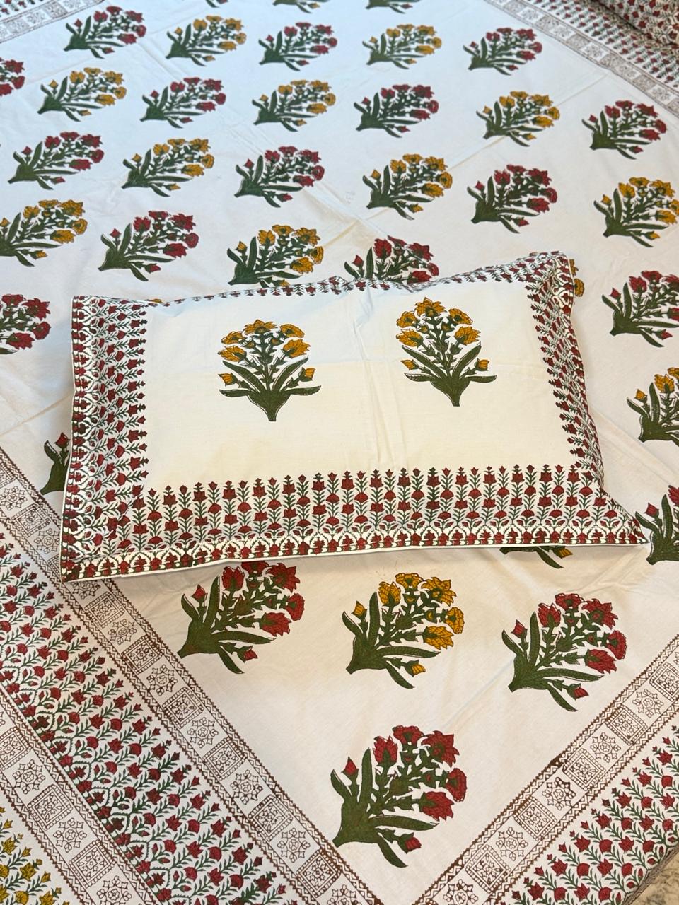 Meher – Hand Block Printed Double Bedsheet Set