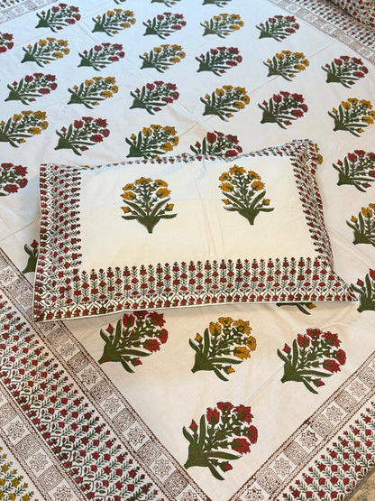 Meher – Hand Block Printed Double Bedsheet Set