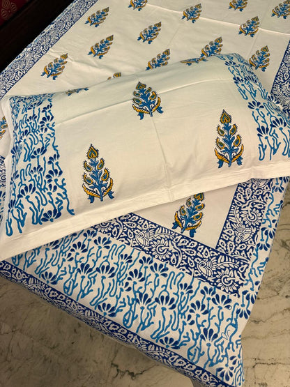 Nilambar – Hand Block Printed Single Bedsheet