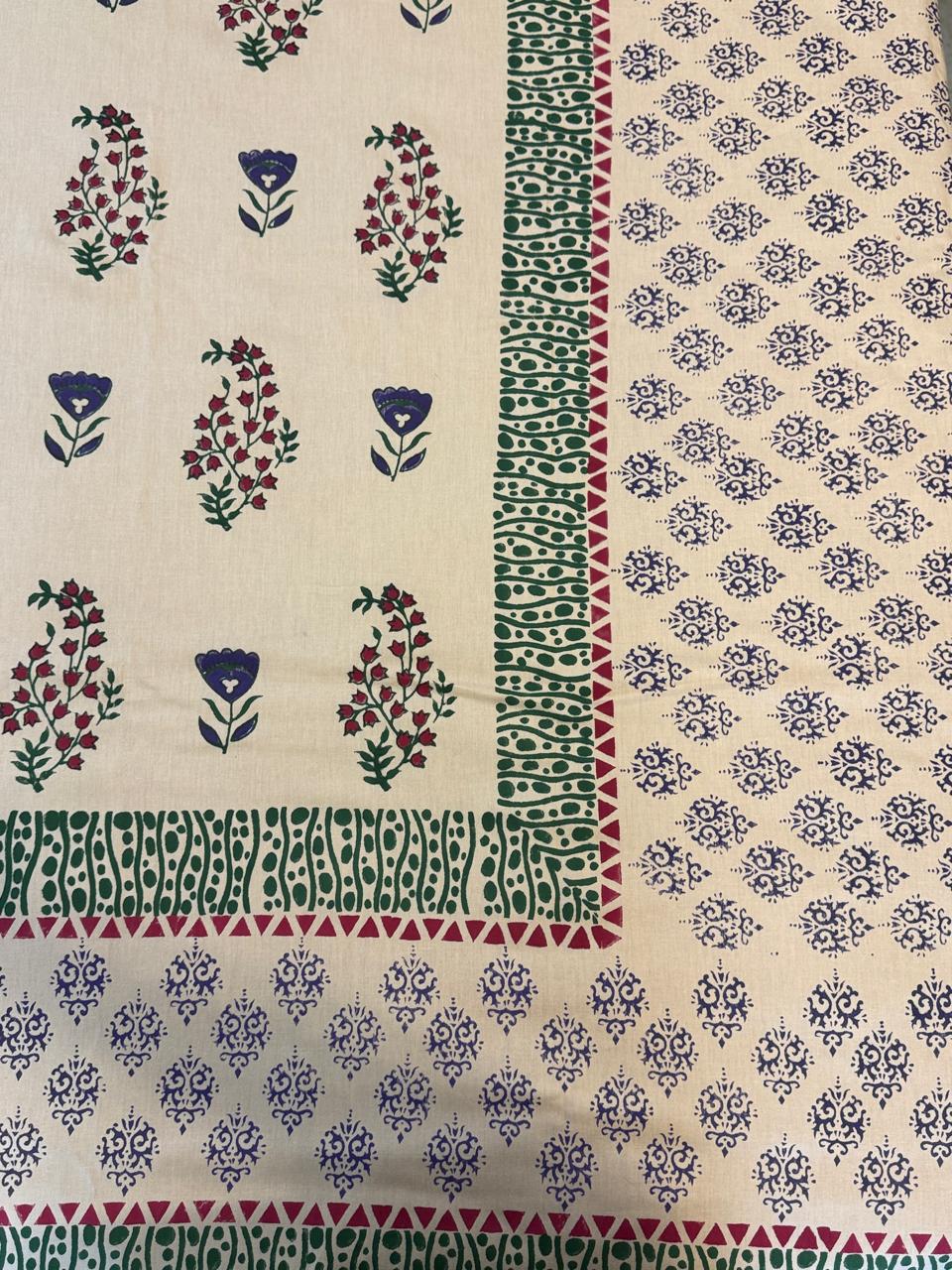 Sohini – Hand Block Printed Peach Coloured Double Bedsheet Set