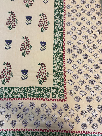 Sohini – Hand Block Printed Peach Coloured Double Bedsheet Set
