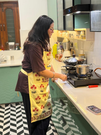 Flower Power – Hand Block Printed Cotton Apron