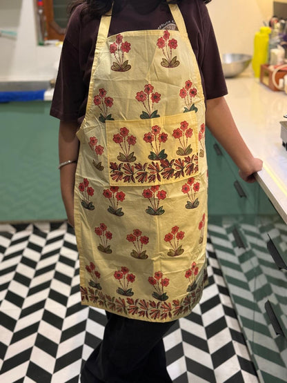 Flower Power – Hand Block Printed Cotton Apron