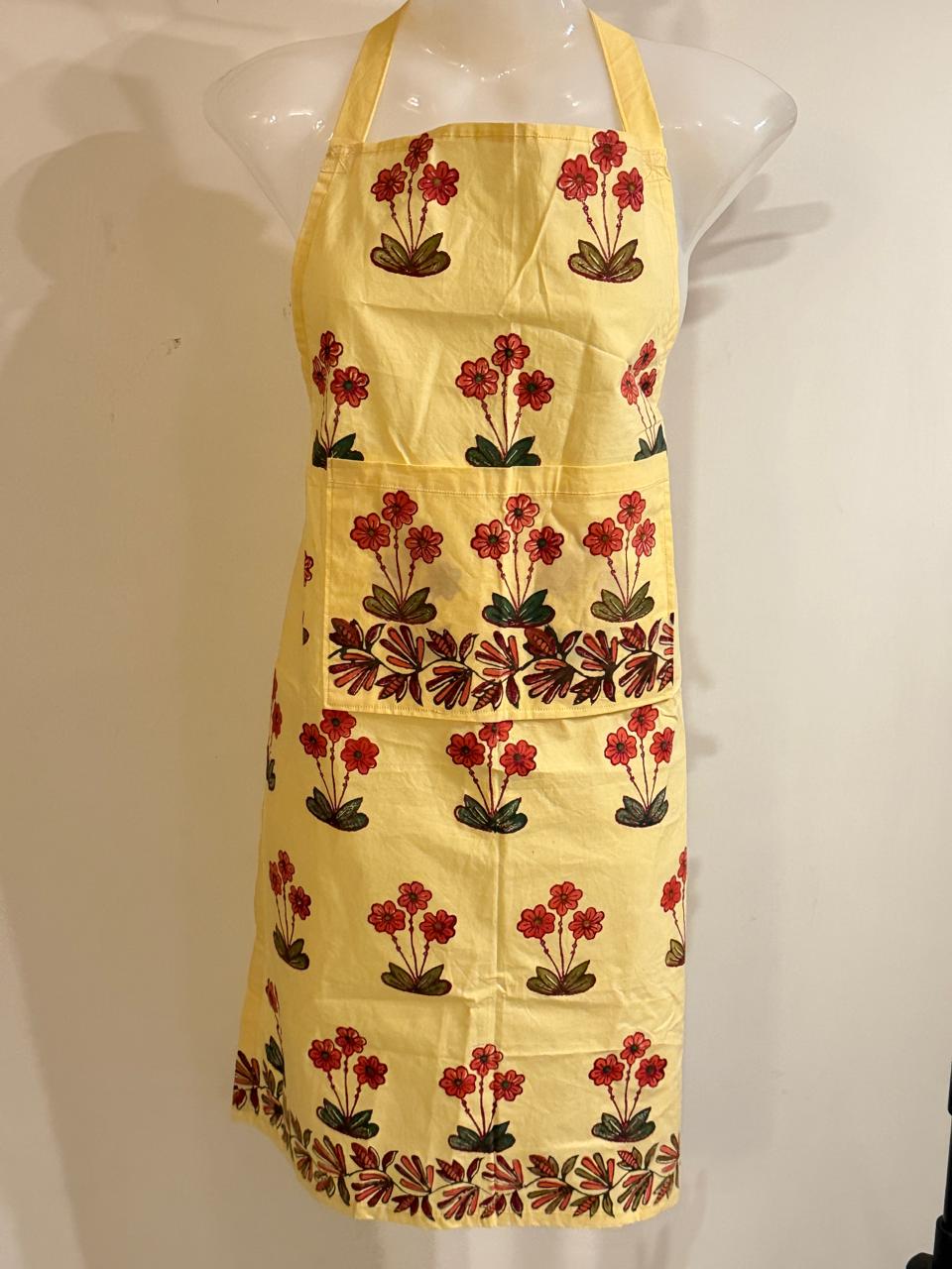 Flower Power – Hand Block Printed Cotton Apron