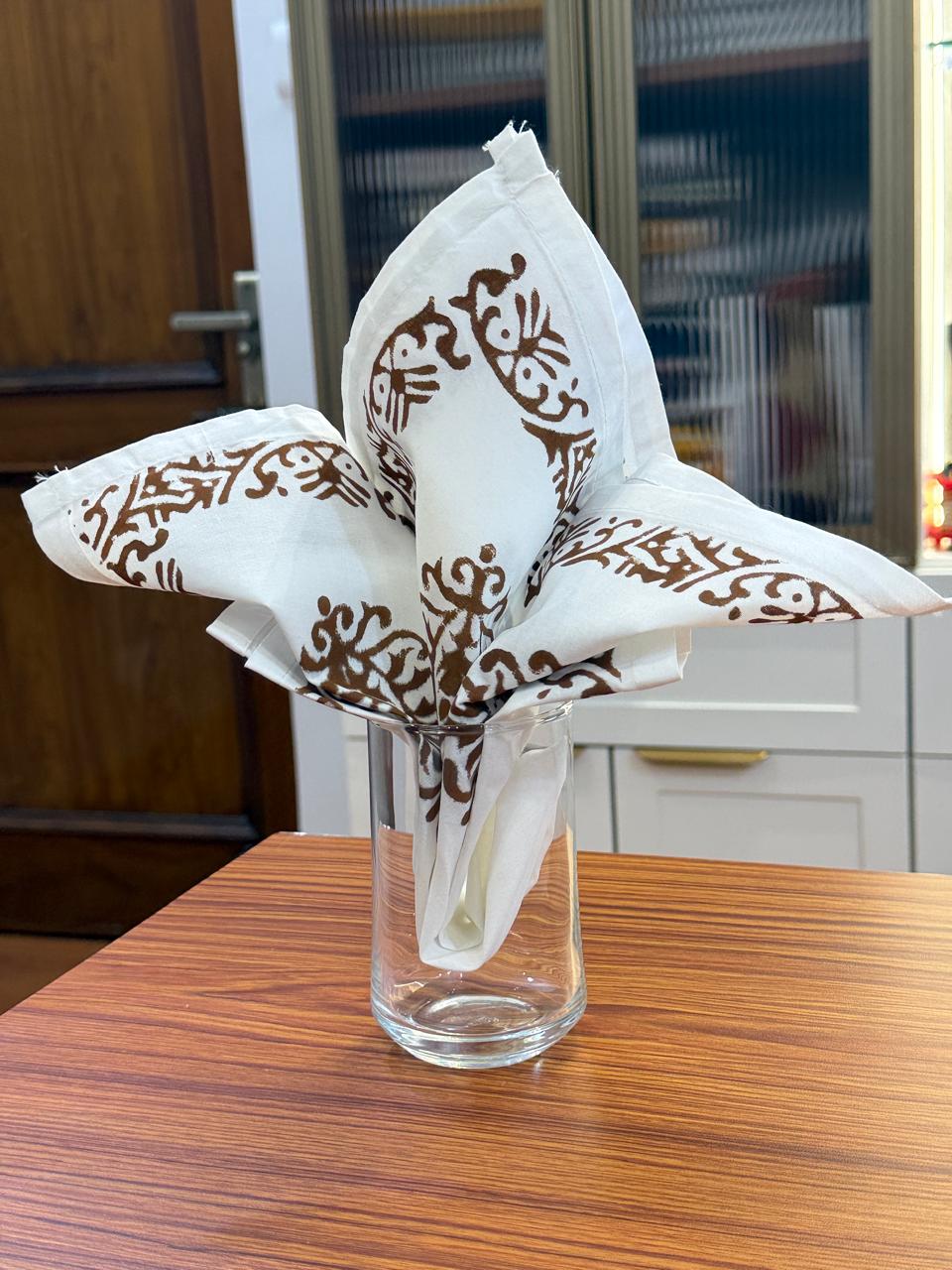 Anugrah - Set of 6 Hand Block Printed Table Napkins