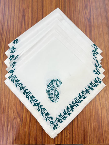 Zaika - Set of 6 Hand Block Printed Table Napkins
