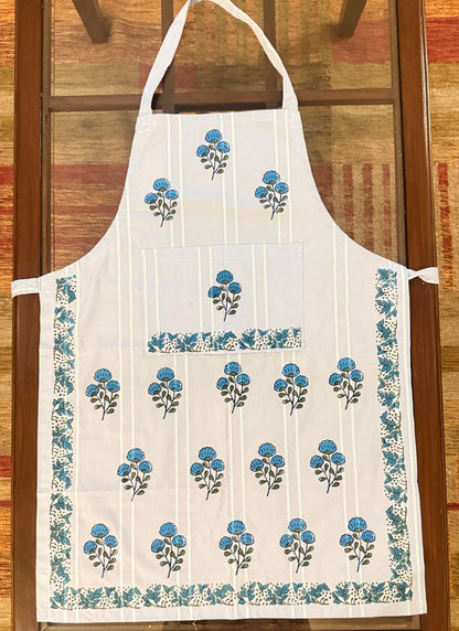 Petal Plate - Hand Block Printed Cotton Apron