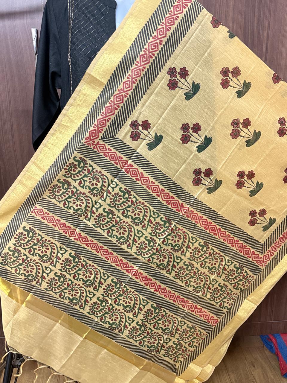 Amara – Beige Chanderi Silk Dupatta