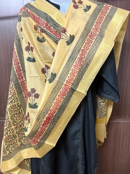 Amara – Beige Chanderi Silk Dupatta