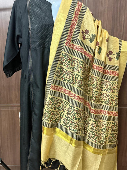 Amara – Beige Chanderi Silk Dupatta