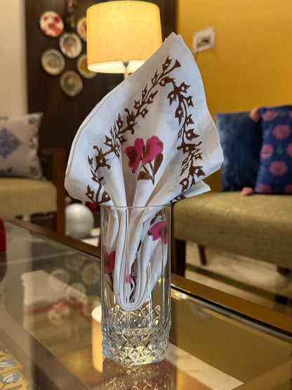 Mehak - Set of 6 Hand Block Printed Table Napkins