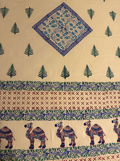 Raahi 🐪 – Hand Block Printed Double Bedsheet Set