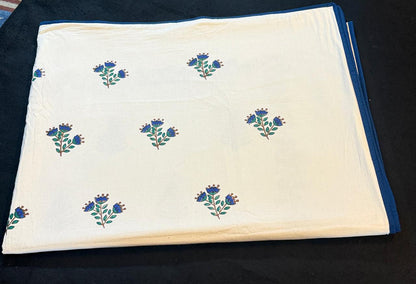 Gentle Dreams - White Reversible Hand Block Printed Single Dohar