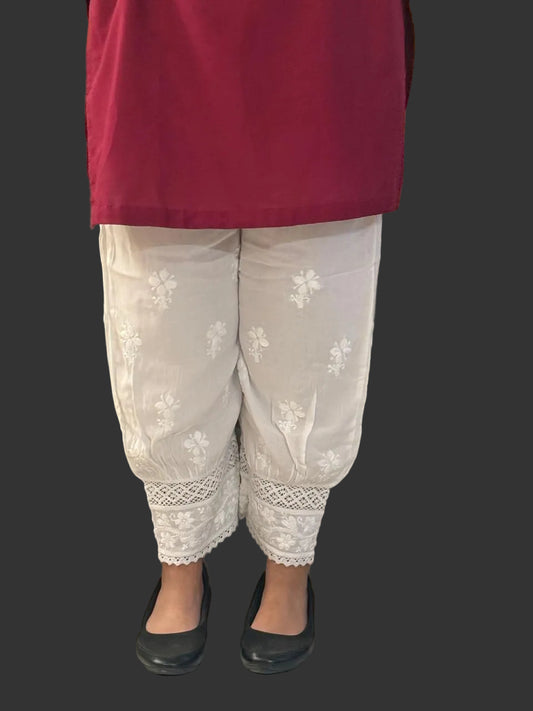 Afghani Salwar (Chikankari Free Size Bottom)