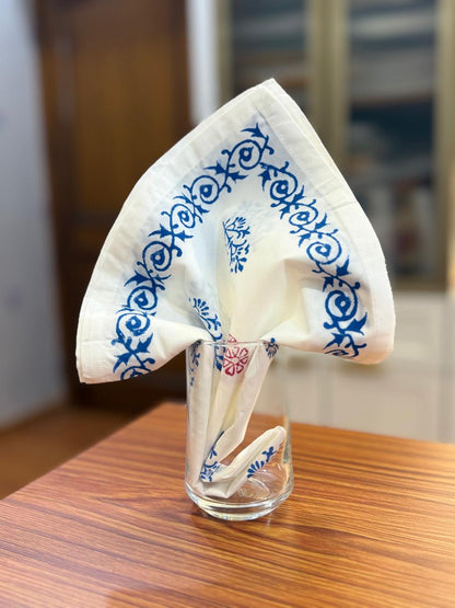 Darbar - Set of 6 Hand Block Printed Table Napkins