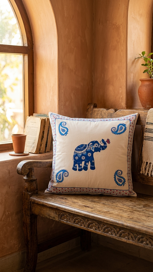 Matanga – Cotton Hand Block Printed Big Cushion Covers (Set of 2)