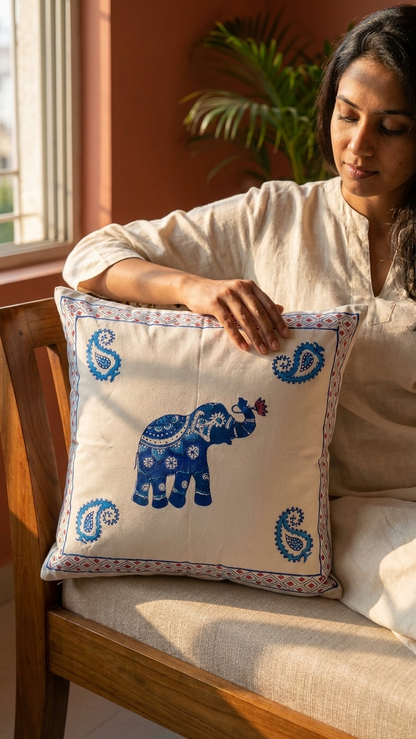 Matanga – Cotton Hand Block Printed Big Cushion Covers (Set of 2)
