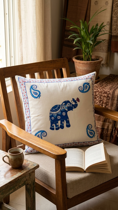 Matanga – Cotton Hand Block Printed Big Cushion Covers (Set of 2)