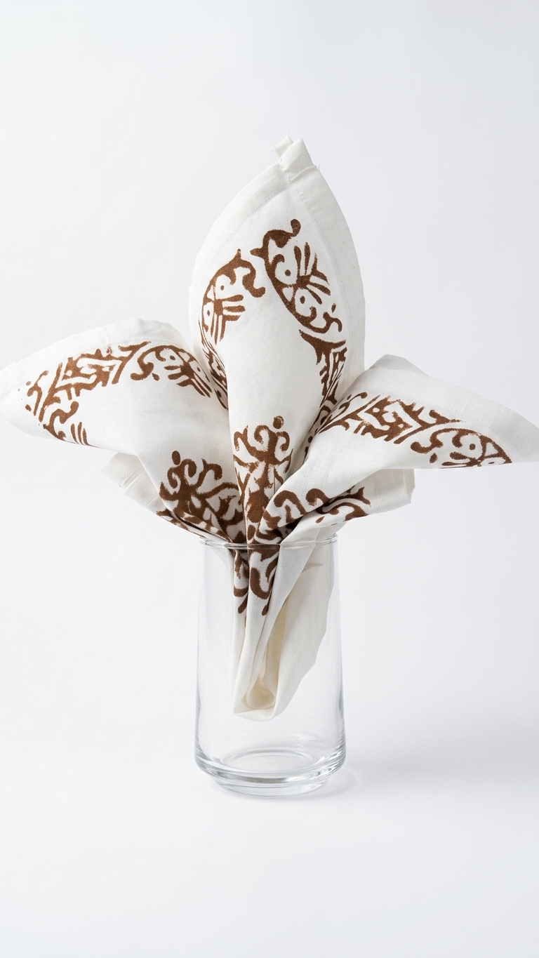 Anugrah - Set of 6 Hand Block Printed Table Napkins