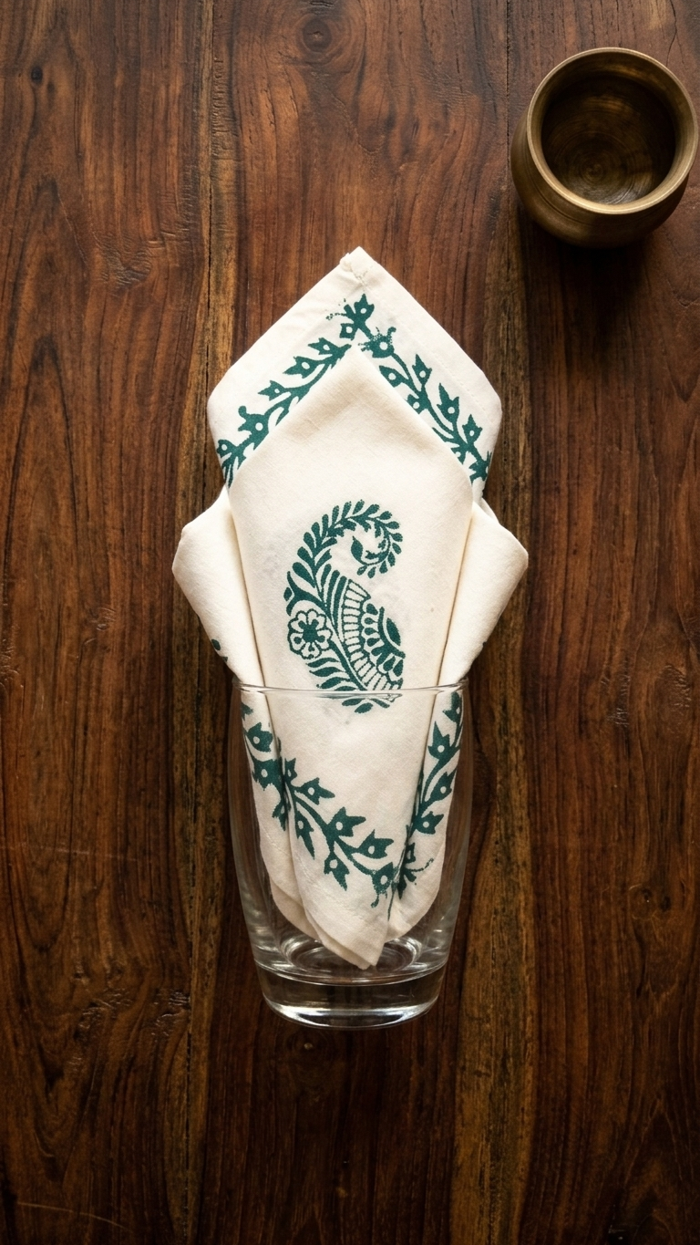 Zaika - Set of 6 Hand Block Printed Table Napkins