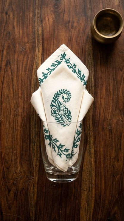 Zaika - Set of 6 Hand Block Printed Table Napkins