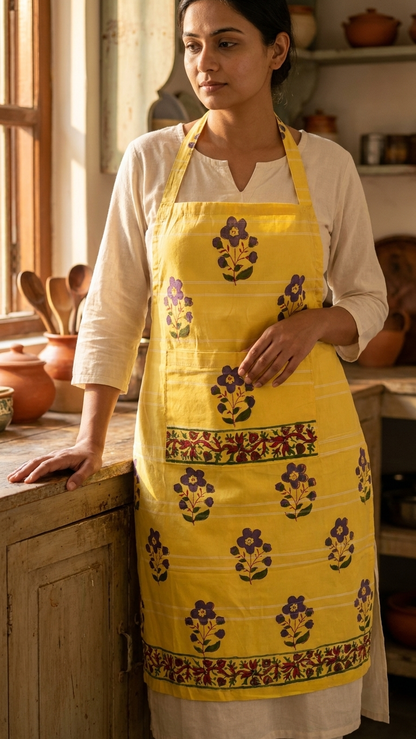 Pantry Pal - Hand Block Printed Cotton Apron