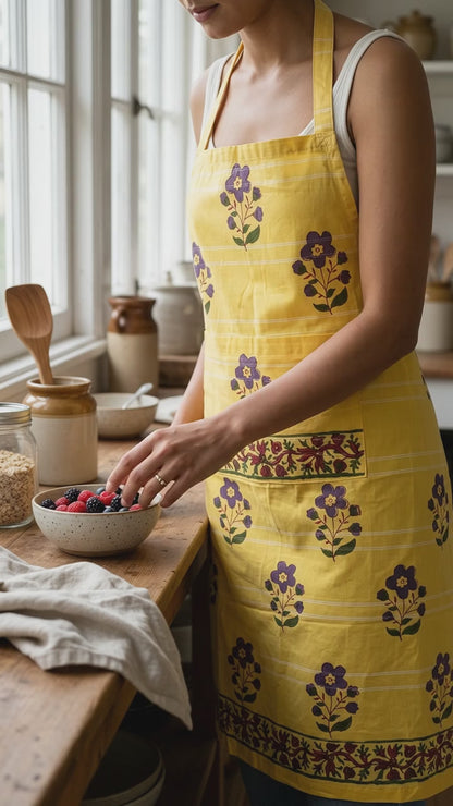 Pantry Pal - Hand Block Printed Cotton Apron