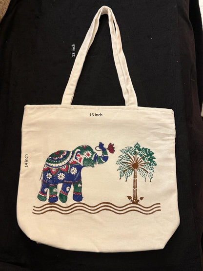 Equine Hues – Hand Block Printed Tote Bag